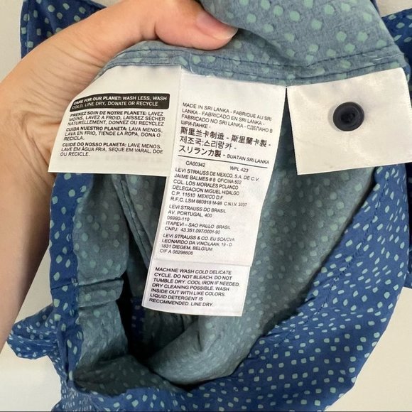 Levi’s Blue Polka Dot Tie Waist Romper - Picture 10 of 11